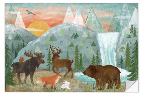 Vinilo para la pared Animales del bosque