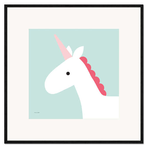 Impresión de arte enmarcada Unicornio