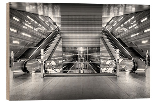 Wood print Modern subway station