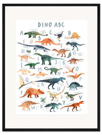 Gerahmter Kunstdruck Fröhliches Dinosaurier ABC