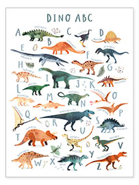 Poster  Fröhliches Dinosaurier ABC - Victoria Borges