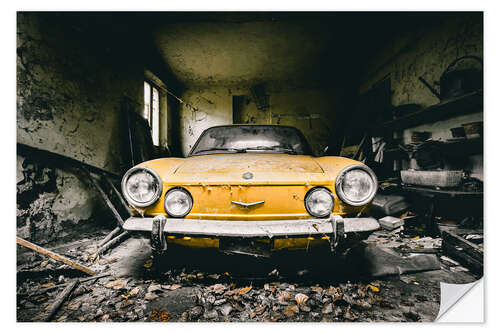 Wall sticker Yellow vintage car