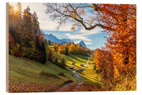 Obraz na drewnie Autumn in Bavarian Alps