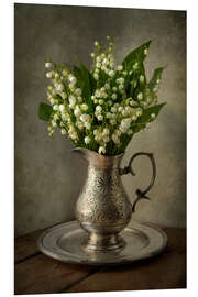 Foam board print Still life with lily of the valley