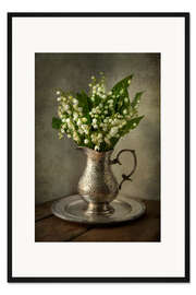 Gerahmter Kunstdruck Stillleben mit Maiglöckchen