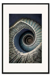 Gerahmter Kunstdruck Hübsches blaues Treppenhaus