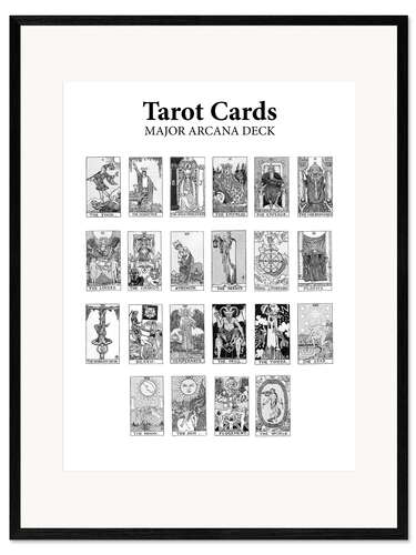 Impression artistique encadrée Cartes de tarot (anglais)