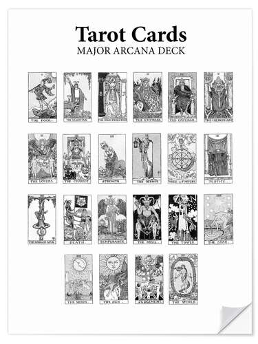 Selvklebende plakat Tarot cards