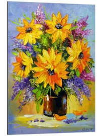 Aluminium print Bouquet of sunflowers