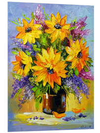 Foam board print Bouquet of sunflowers