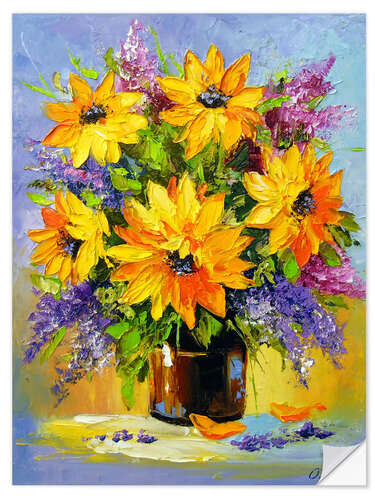 Wandsticker Sonnenblumen-Bouquet