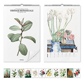Seinäkalenteri  Botany calendar - Vintage Botanicals 2024