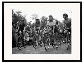 Impression artistique encadrée Première course internationale de cyclisme féminin, 1955