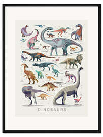 Gerahmter Kunstdruck Dinosaurier I (Englisch)