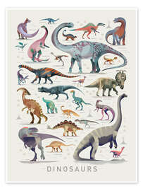 Tableau Dinosaures I (anglais) - Dieter Braun