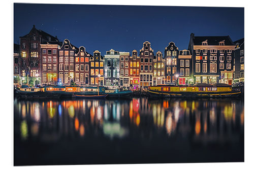 PVC print Amsterdam at night