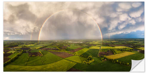 Selvklebende plakat Rainbow from above