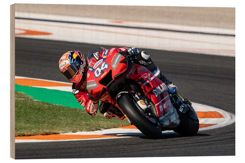 Tableau en bois Andrea Dovizioso, Ducati Team, Valence 2019