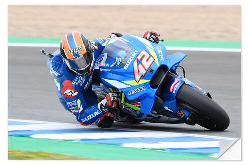 Selvklebende plakat Alex Rins, Team Suzuki MotoGP, Spanish GP 2019