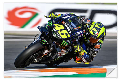 Wandsticker Valentino Rossi, Yamaha Factory Racing, Valencia 2019 I