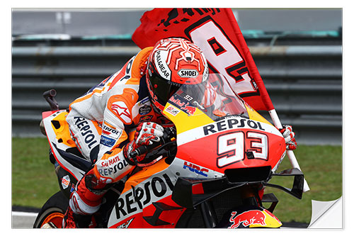 Naklejka na ścianę Second place Marc Marquez, Repsol Honda Team, Malaysian 2019 IV