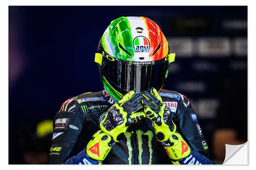 Selvklebende plakat Valentino Rossi, Yamaha Factory Racing, Italian GP 2019