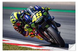 Naklejka na ścianę Valentino Rossi, Yamaha Factory Racing, Catalan GP 2019