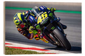 Wood print Valentino Rossi, Yamaha Factory Racing, Catalan GP 2019