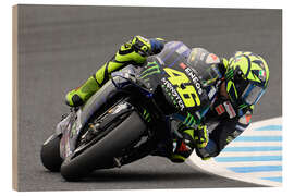 Wood print Valentino Rossi, Yamaha Factory Racing, Japan 2019