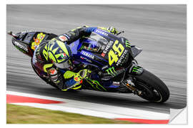 Naklejka na ścianę Valentino Rossi, Yamaha Factory Racing, Catalan GP