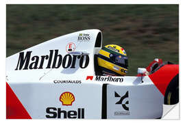 Selvklebende plakat Ayrton Senna, McLaren MP4-8 Ford, Brazilian GP 1993