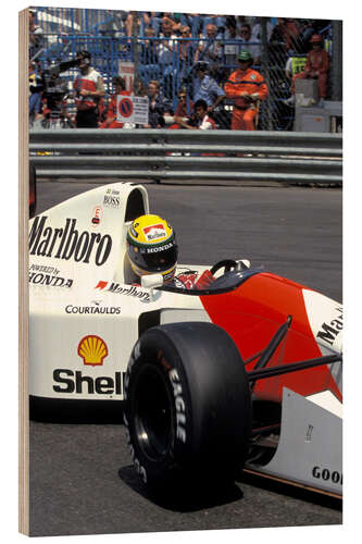 Holzbild Ayrton Senna, McLaren MP4-7A Honda, Monaco 1992 I