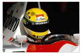 Selvklebende plakat Ayrton Senna, McLaren MP4-6 Honda, Portuguese GP 1991