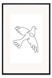 Gerahmter Kunstdruck Friedenstaube