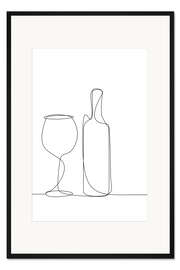 Gerahmter Kunstdruck Ein Glas Wein