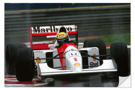 Naklejka na ścianę Ayrton Senna, McLaren MP4/7A, Belgian Grand Prix 1992