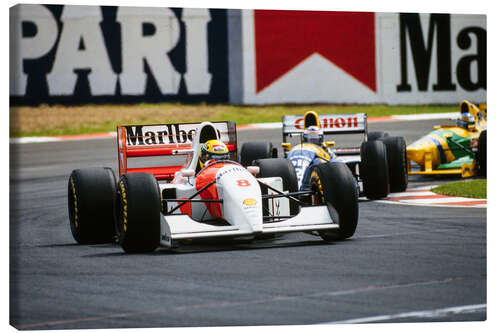 Canvas print Ayrton Senna, Alain Prost, Michael Schumacher, South Africa 1993