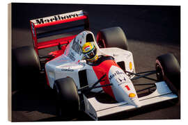 Wood print Ayrton Senna, McLaren MP4-7A Honda, Italian GP 1992