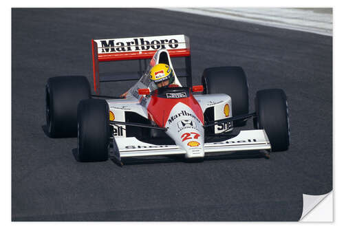 Sticker mural Ayrton Senna, McLaren MP4-5B Honda, GP du Portugal 1990