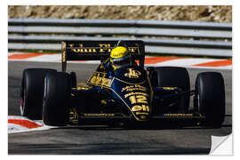 Naklejka na ścianę Ayrton Senna, Lotus 98T Renault, Belgian GP 1986