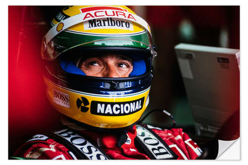 Selvklebende plakat Ayrton Senna at Canadian GP, 1992