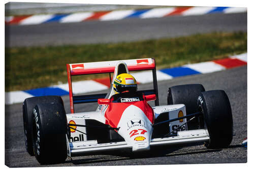 Canvas print Ayrton Senna, McLaren MP4-5B Honda, Hockenheimring 1990