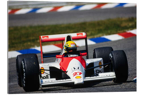 Quadro em plexi-alumínio Ayrton Senna, McLaren MP4-5B Honda, Hockenheimring 1990