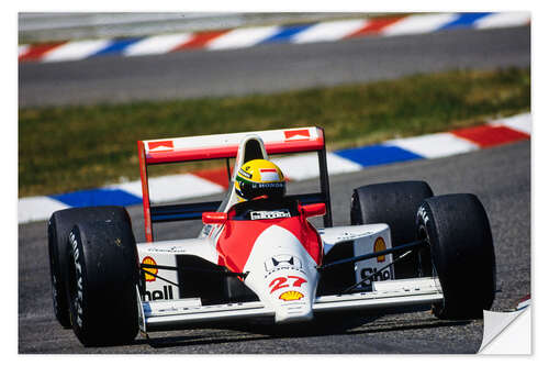 Sticker mural Ayrton Senna, McLaren MP4-5B Honda, Hockenheimring 1990