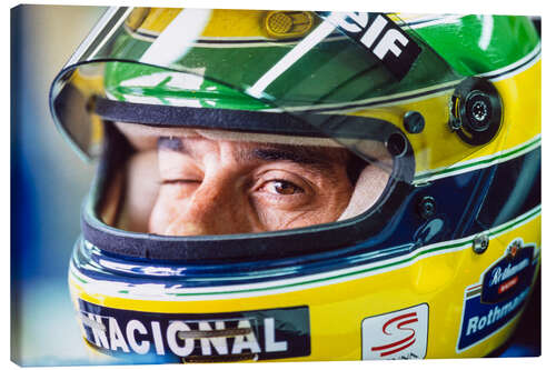 Canvas print Ayrton Senna winks out of the helmet, San Marino 1994