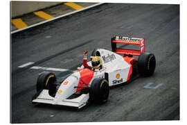 Gallery print Ayrton Senna, McLaren MP4-8 Ford, celebrates victory, Brazil 1993