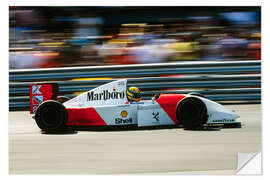 Sticker mural Ayrton Senna, McLaren MP4-8 Ford, Monaco 1993