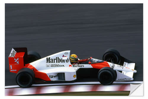 Sticker mural Ayrton Senna, Grand Prix du Japon, Suzuka 1989