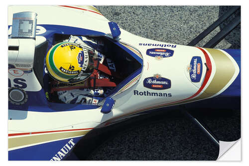 Selvklebende plakat Ayrton Senna, Williams FW16 Renault, Imola 1994