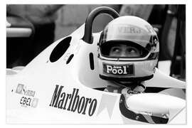 Naklejka na ścianę Ayrton Senna in the cockpit, Silverstone 1983